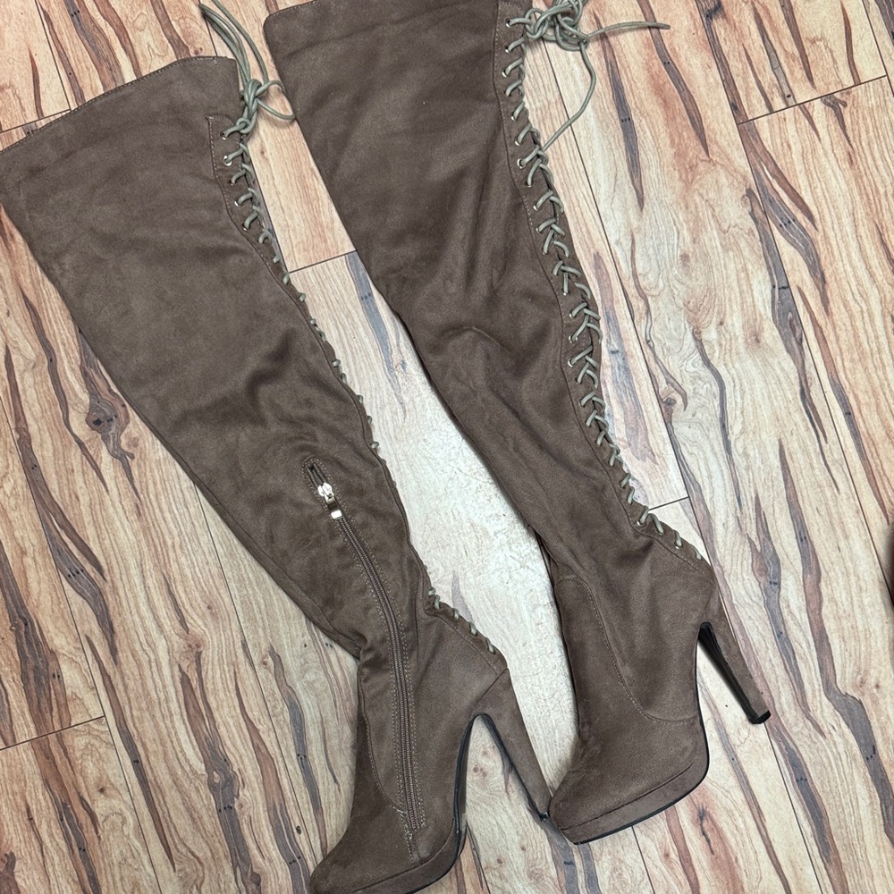Beston Over-the-Knee Lace-Up Boots